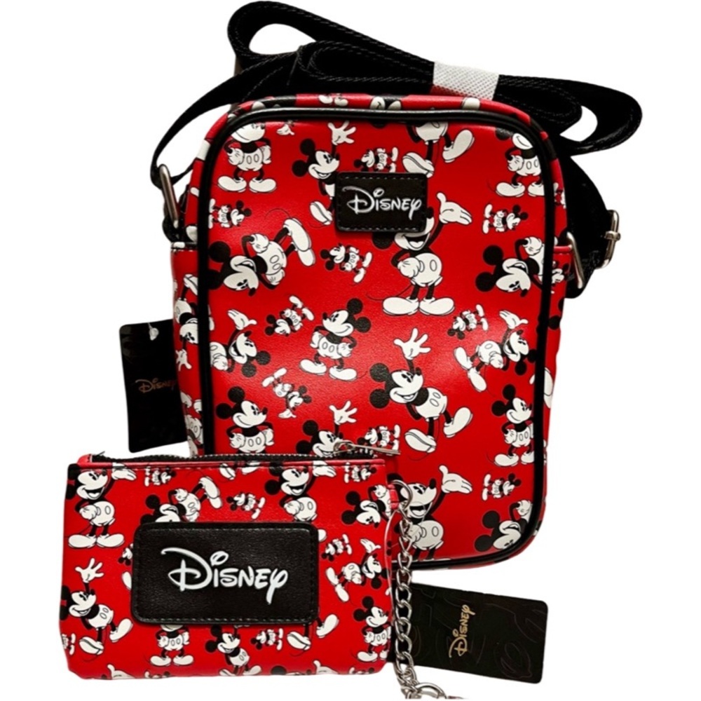 Disney Mickey Mouse Crossbody Bag and Zip Card Holder Keychain